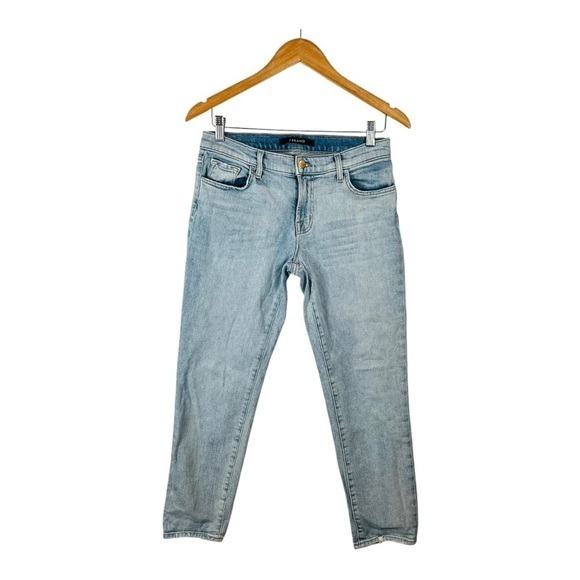 J Brand Cropped Ellis Love Cat Light Blue Wash Ankle Jeans Women Size 26‎ - Picture 1 of 12